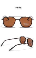 Semi-Metal Large Square Frame Sunglasses for Men Tr90 Polarized Glasses 2025 New Fashion Retro Sunglasses for Women Factory Direct Sales