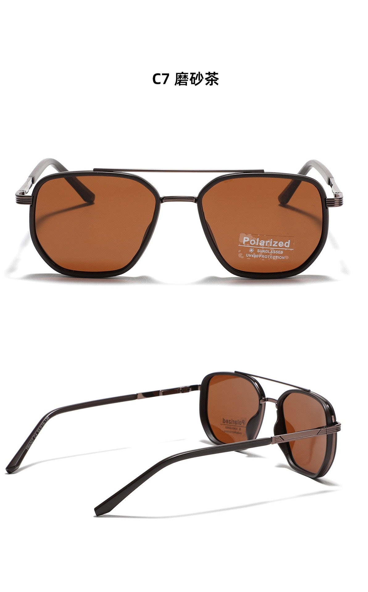 Semi-Metal Large Square Frame Sunglasses for Men Tr90 Polarized Glasses 2025 New Fashion Retro Sunglasses for Women Factory Direct Sales