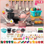 [Cross-border Exclusive] Simulation Kitchenette Cooking Kitchenware suit Fruit Chicing Music Cooking Induction Cooker to play house