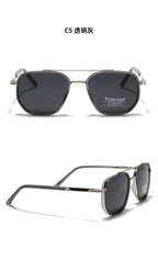 Semi-Metal Large Square Frame Sunglasses for Men Tr90 Polarized Glasses 2025 New Fashion Retro Sunglasses for Women Factory Direct Sales