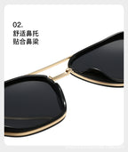Semi-Metal Large Square Frame Sunglasses for Men Tr90 Polarized Glasses 2025 New Fashion Retro Sunglasses for Women Factory Direct Sales