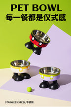 Pet stainless steel bowl non-slip large capacity dog bowl cat goblet bowl neck protection pet bowl anti-knock cat bowl new