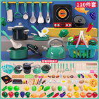 [Cross-border Exclusive] Simulation Kitchenette Cooking Kitchenware suit Fruit Chicing Music Cooking Induction Cooker to play house