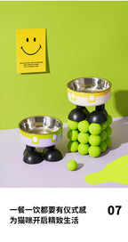 Pet stainless steel bowl non-slip large capacity dog bowl cat goblet bowl neck protection pet bowl anti-knock cat bowl new