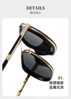 Semi-Metal Large Square Frame Sunglasses for Men Tr90 Polarized Glasses 2025 New Fashion Retro Sunglasses for Women Factory Direct Sales