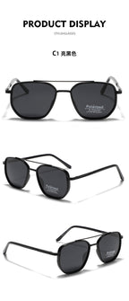 Semi-Metal Large Square Frame Sunglasses for Men Tr90 Polarized Glasses 2025 New Fashion Retro Sunglasses for Women Factory Direct Sales