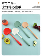 New Silicone Spatula for Home Use, Non-Stick, High-Temperature Resistant Kitchen Utensil, Soup Spoon, Mushroom Stir-Fry Spatula, Frying Spoon, Kitchen Tool