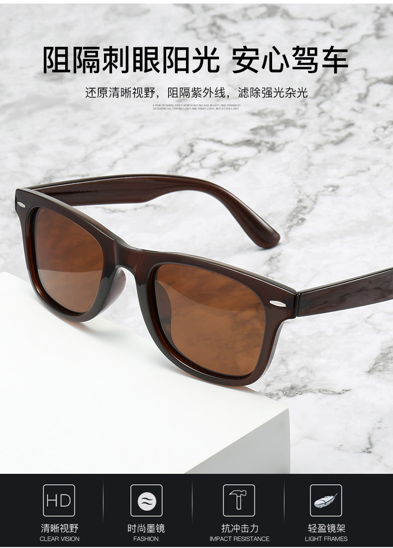 Trendy Version 2140 Us Version Metal Hinge Sunglasses for Men and Women Driving Sports Polarized Sunglasses Rice Nail Retro Glasses