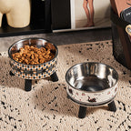 Pet Bowl Anti-overturning Cat Bowl Pet Stainless Steel Dog Bowl Cat Neck Protection High Foot Bowl Dog Food Utensils Cross-border New
