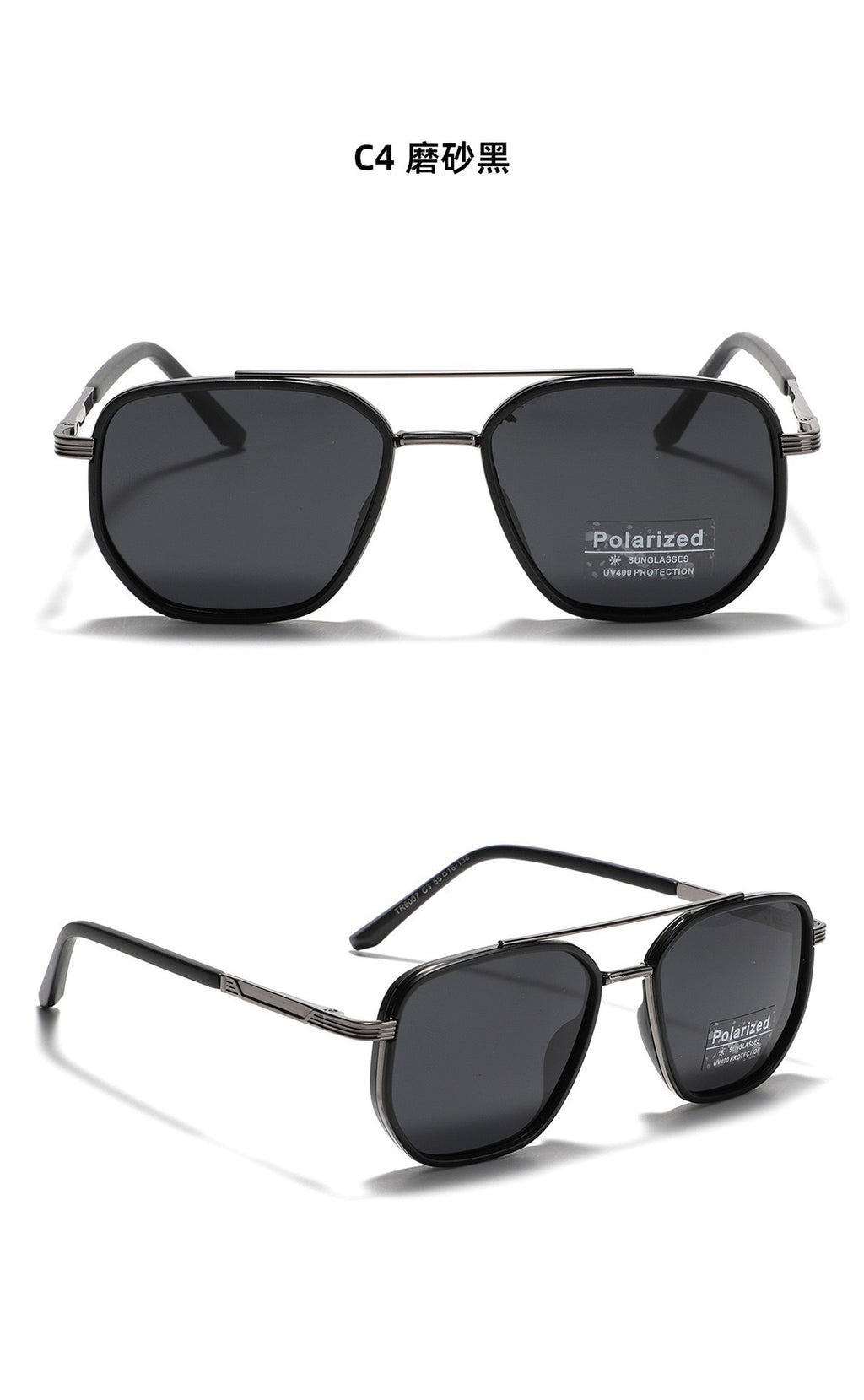 Semi-Metal Large Square Frame Sunglasses for Men Tr90 Polarized Glasses 2025 New Fashion Retro Sunglasses for Women Factory Direct Sales