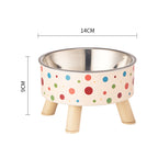 Pet Bowl Anti-overturning Cat Bowl Pet Stainless Steel Dog Bowl Cat Neck Protection High Foot Bowl Dog Food Utensils Cross-border New