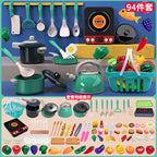 [Cross-border Exclusive] Simulation Kitchenette Cooking Kitchenware suit Fruit Chicing Music Cooking Induction Cooker to play house