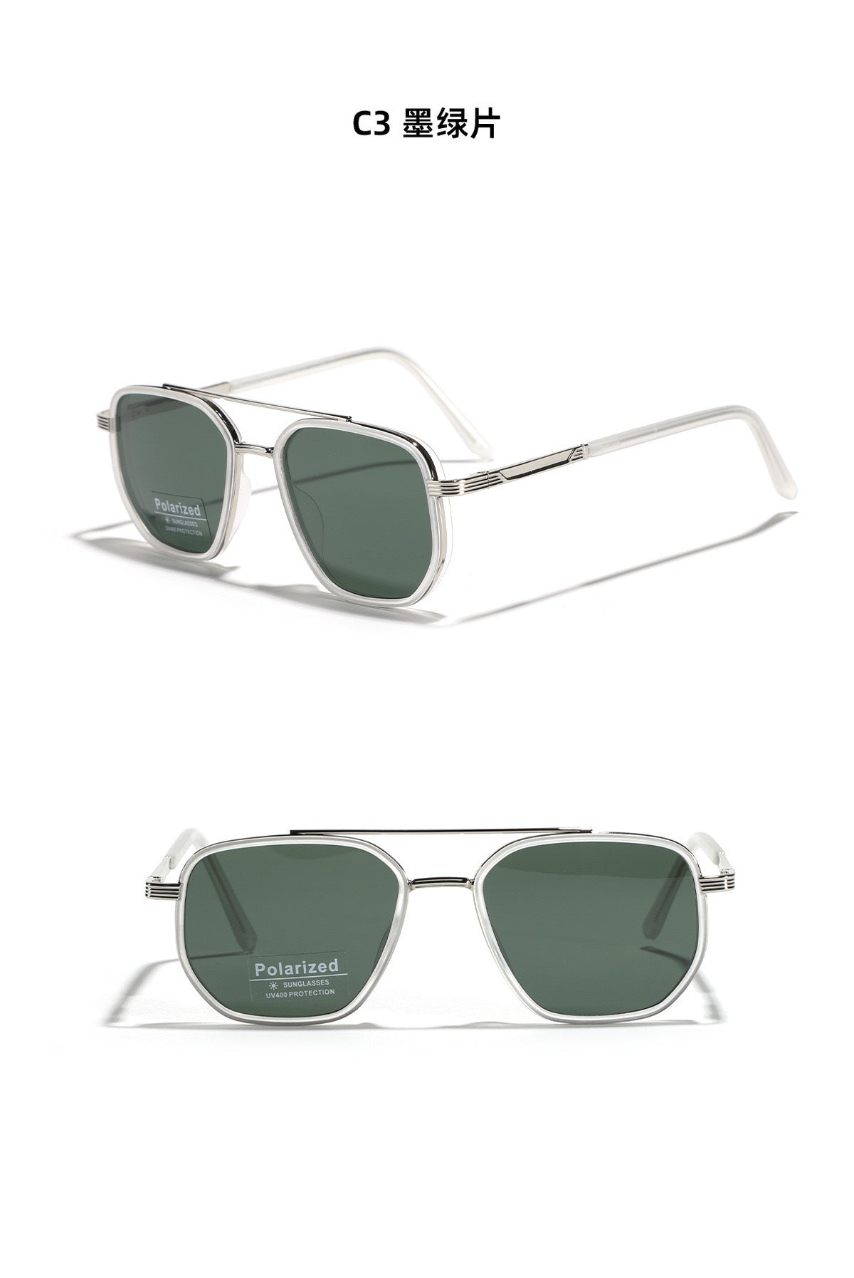 Semi-Metal Large Square Frame Sunglasses for Men Tr90 Polarized Glasses 2025 New Fashion Retro Sunglasses for Women Factory Direct Sales