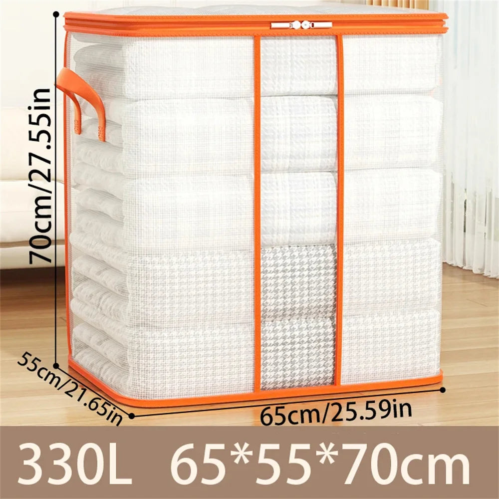 Extra Large Handle Storage Bag - Portable Clothing And Quilt Organizing Bag with Window, Durable Polyester Material, Suitable Fo