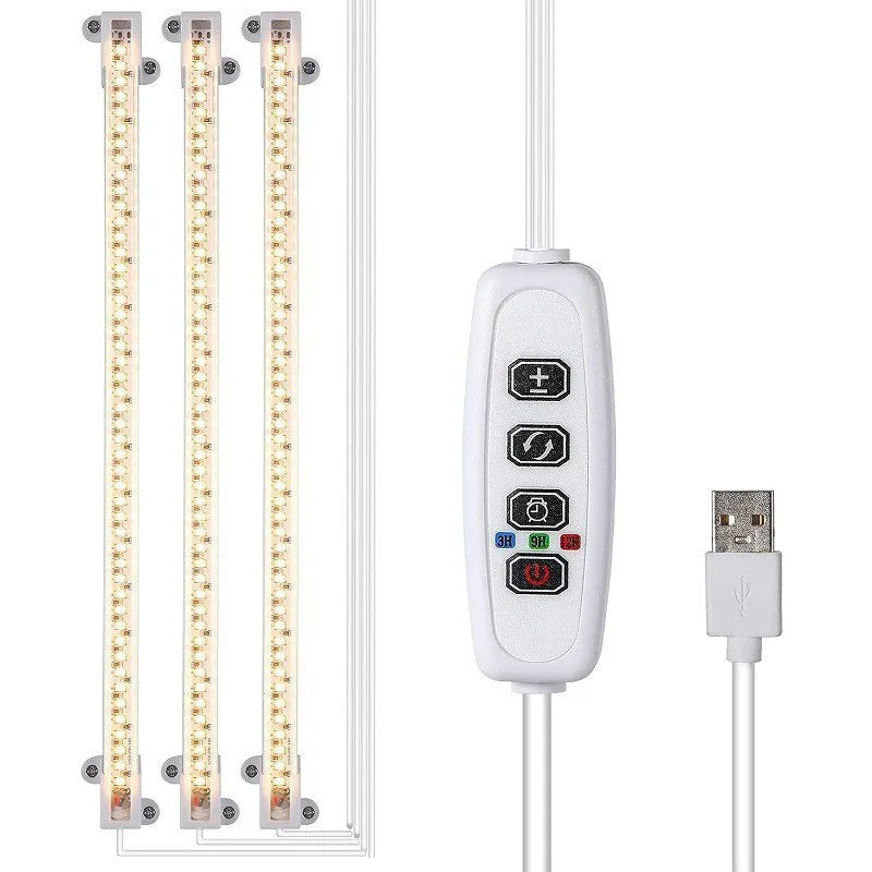 4/3/2/1PC, Indoor Grow Light,Full Spectrum LED Light Strip with Auto Timer 3/9/12H, Dimmable Sun Class Grow Light(No 5V 2A Plug