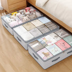 Large Storage Organizer Bag -Heavy-Duty Non-Woven Fabric with Clear Window, Multi-Layer Clothing Organizer for Closet, Under-Bed