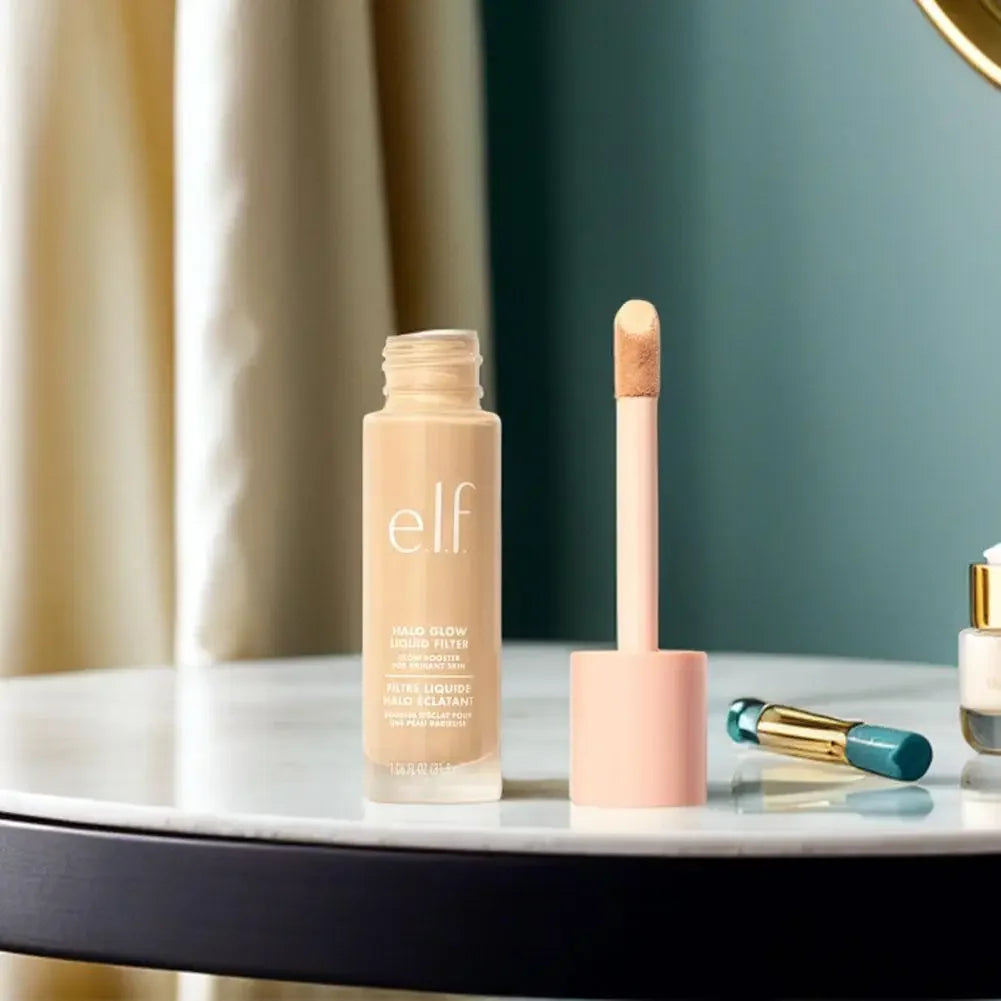 كريم أساس سائل مقاوم للماء بتغطية كاملة من Elf يدوم طويلاً بلمسة نهائية مطفية لإخفاء الهالات السوداء والعيوب ومستحضرات تجميل لجميع أنواع البشرة