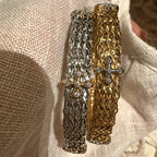 Bellux Italian hand woven cross bracelet s925 silver plated 18K gold synthetic zircon high-quality jewelry bangle