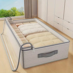Large Storage Organizer Bag -Heavy-Duty Non-Woven Fabric with Clear Window, Multi-Layer Clothing Organizer for Closet, Under-Bed
