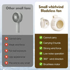 Portable Silent Mini Bladeless Electric Fan,Small fan Clip on Shirt Waist Mini Bladeless Fan Adjustable 3-Speed For Outdoor