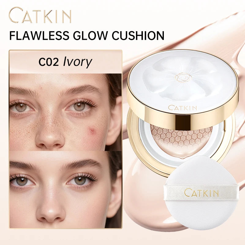 CATKIN Makeup Hydrating Air Cushion Foundation,Effective Coverage and Natural Brightening Foundation,Long Lasting