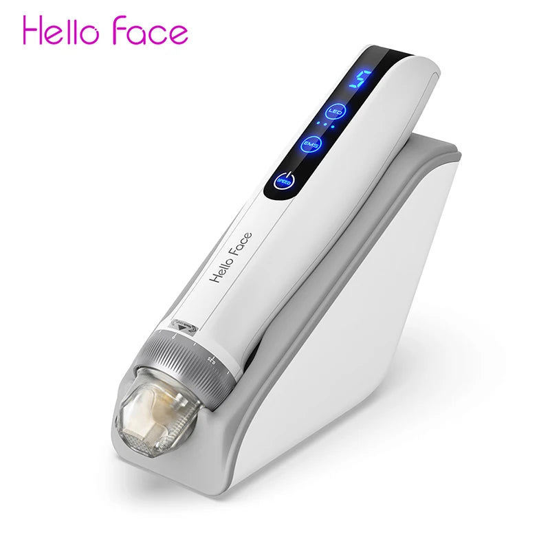 Hello Face Q2 Electric Microneedle, Smart Dock, 700mAh Battery, 5 Speeds, 2PCS Titanium needle 0.25 mm, Red/Blue LED and EMS