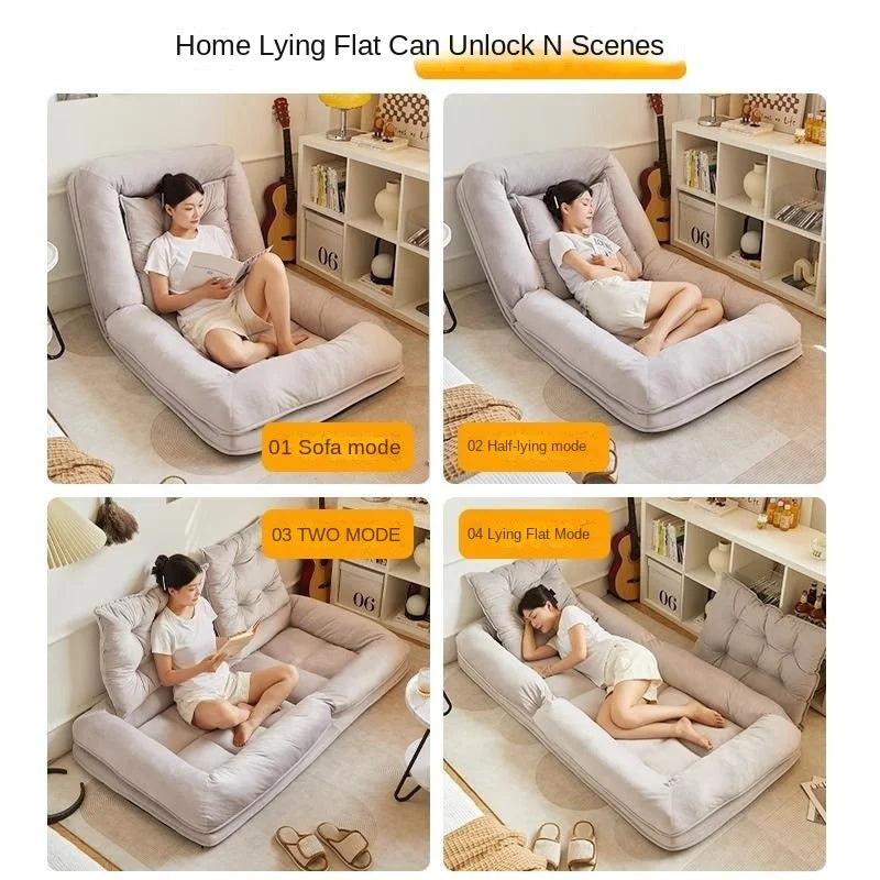 OMGD Lazy Couch Human Kennel Couch Bed Sheets Human Double Internet Celebrity Balcony Folding Huge Room Bedroom Tatami