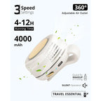 Portable Silent Mini Bladeless Electric Fan,Small fan Clip on Shirt Waist Mini Bladeless Fan Adjustable 3-Speed For Outdoor