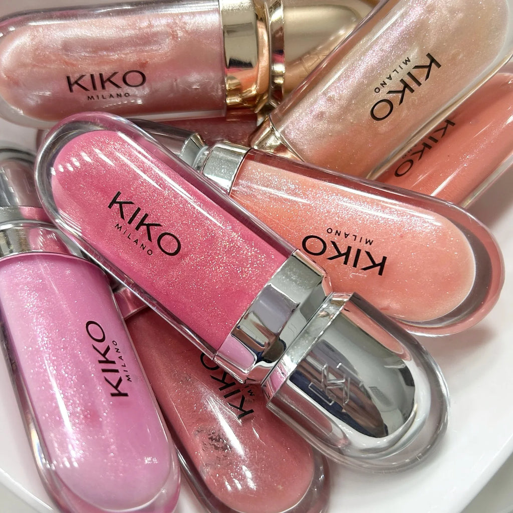 Kiko الأصلي ملمع شفاه مرآة ثلاثي الأبعاد مقاوم للماء وغير باهت وغير لاصق كوب بلون معجون الفول اللطيف بلمعة رقيقة وجاذبية باللون الأحمر