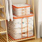Extra Large Handle Storage Bag - Portable Clothing And Quilt Organizing Bag with Window, Durable Polyester Material, Suitable Fo