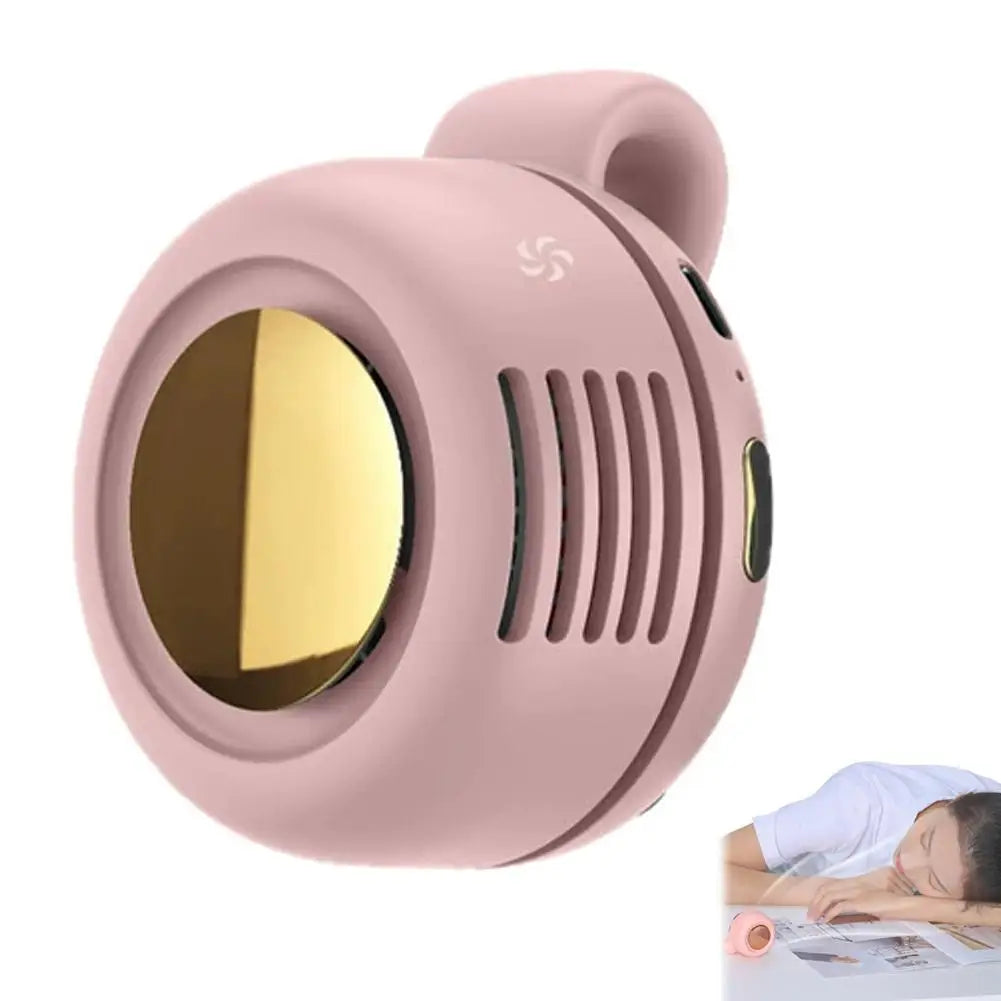 Portable Silent Mini Bladeless Electric Fan,Small fan Clip on Shirt Waist Mini Bladeless Fan Adjustable 3-Speed For Outdoor