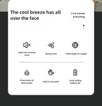 Mini Clip Fans Hanging Waist Neck Fan Girl Electric Air Cooling Fan 900mah USB Leafless Fan 3 Speeds Portable Cooler Air