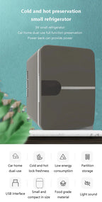 6L Car Mini Fridge Beauty Cosmetics Mask Makeup Skincare Refrigerator Semiconductor USB Heated Cooling Dormitory Refrigerator