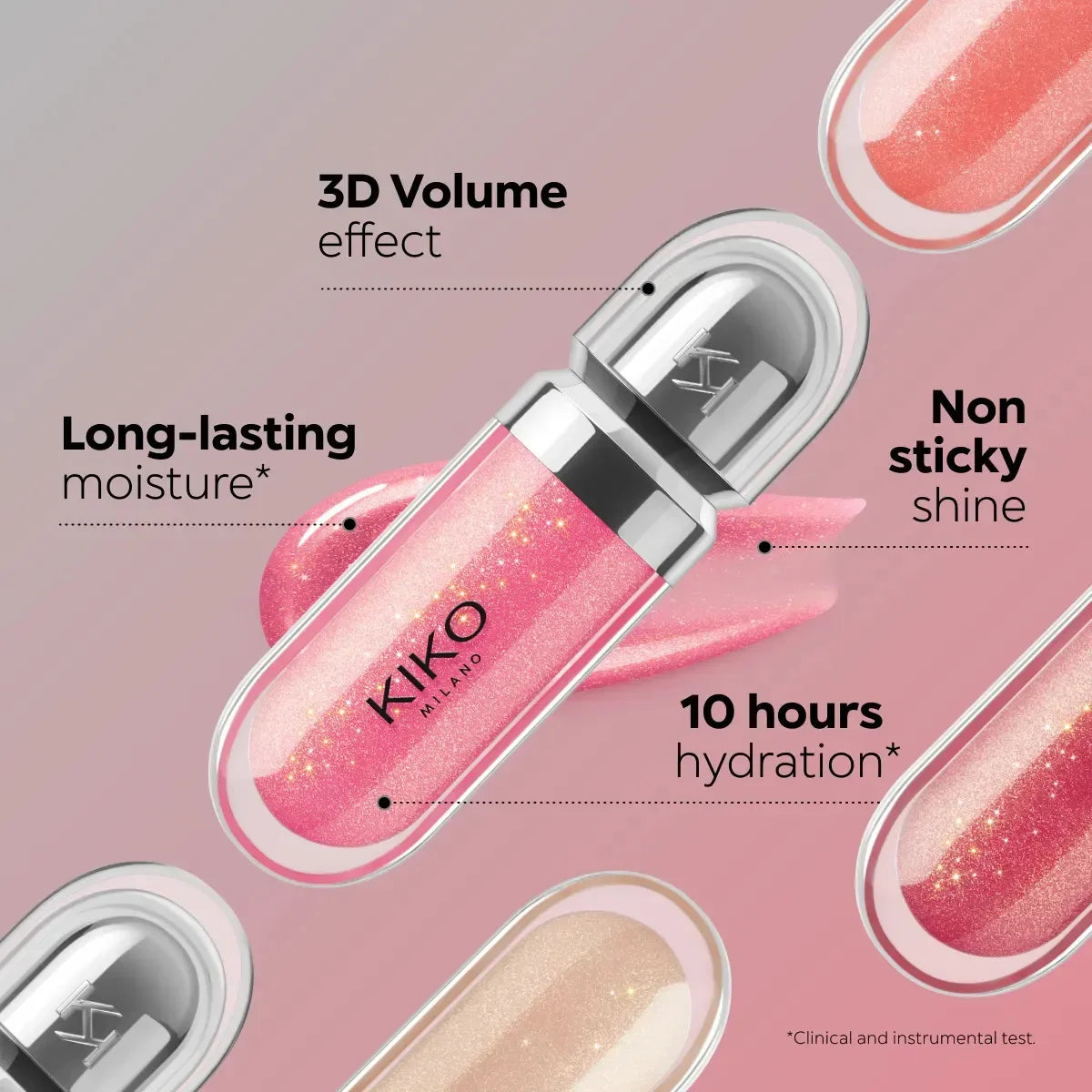 Kiko الأصلي ملمع شفاه مرآة ثلاثي الأبعاد مقاوم للماء وغير باهت وغير لاصق كوب بلون معجون الفول اللطيف بلمعة رقيقة وجاذبية باللون الأحمر