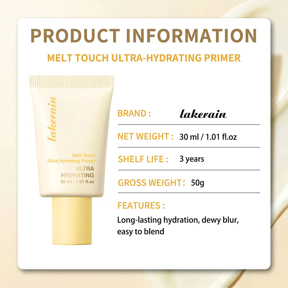 برايمر 3 في 1 Melt Touch Buttery Glow Makeup Base فائق الترطيب يدوم طويلاً يقلل المسام وينعم الخطوط الدقيقة ويفتح البشرة ويخفي العيوب