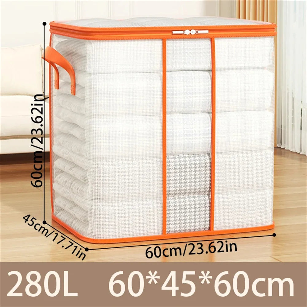 Extra Large Handle Storage Bag - Portable Clothing And Quilt Organizing Bag with Window, Durable Polyester Material, Suitable Fo