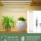 4/3/2/1PC, Indoor Grow Light,Full Spectrum LED Light Strip with Auto Timer 3/9/12H, Dimmable Sun Class Grow Light(No 5V 2A Plug
