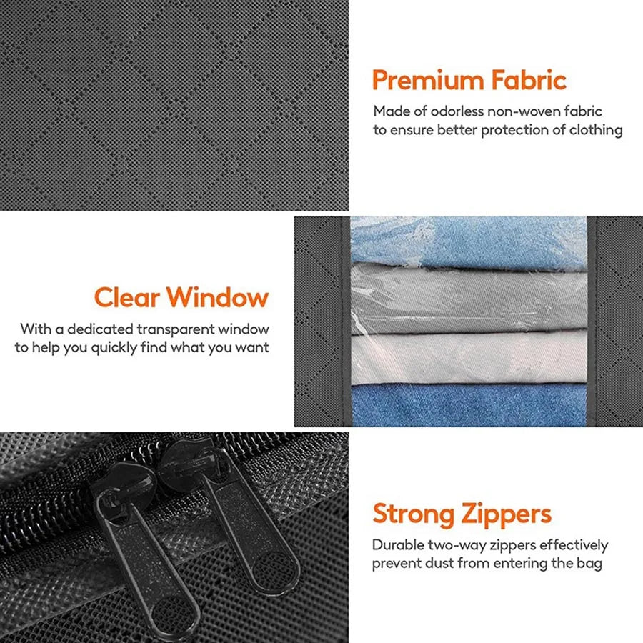 1/3/6PCS Foldable Clothes Storage Bag Large Capacity Blanket Storage Bag Storage Containers for Home Organizing Bedroom Clothing