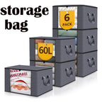 1/3/6PCS Foldable Clothes Storage Bag Large Capacity Blanket Storage Bag Storage Containers for Home Organizing Bedroom Clothing