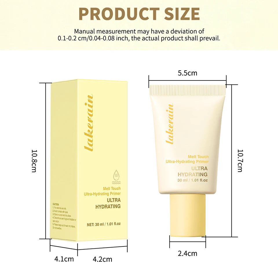 برايمر 3 في 1 Melt Touch Buttery Glow Makeup Base فائق الترطيب يدوم طويلاً يقلل المسام وينعم الخطوط الدقيقة ويفتح البشرة ويخفي العيوب