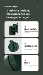 Mini Clip Fans Hanging Waist Neck Fan Girl Electric Air Cooling Fan 900mah USB Leafless Fan 3 Speeds Portable Cooler Air