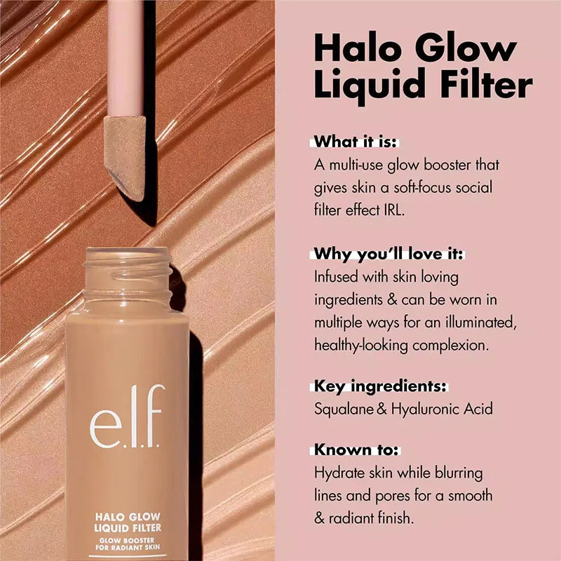 كريم أساس سائل مقاوم للماء بتغطية كاملة من Elf يدوم طويلاً بلمسة نهائية مطفية لإخفاء الهالات السوداء والعيوب ومستحضرات تجميل لجميع أنواع البشرة