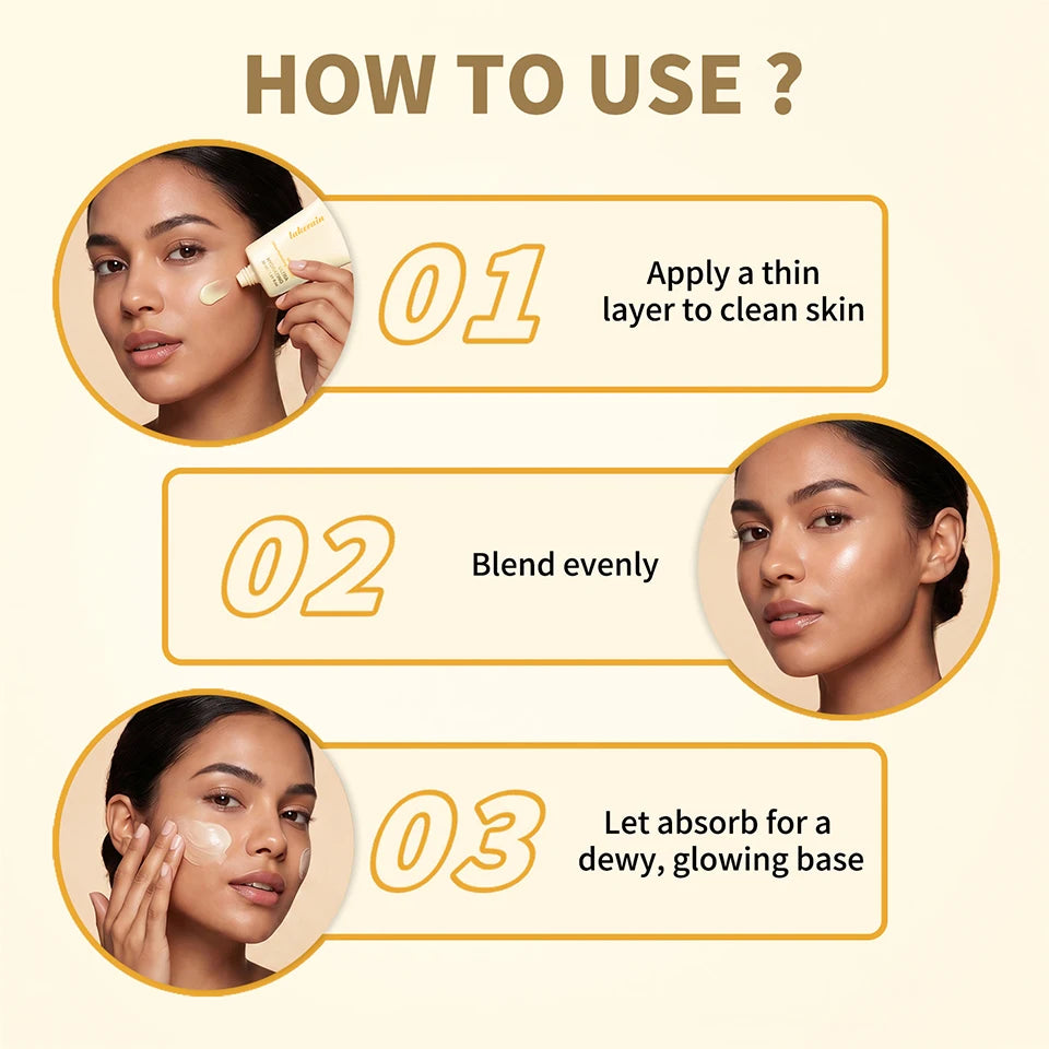 برايمر 3 في 1 Melt Touch Buttery Glow Makeup Base فائق الترطيب يدوم طويلاً يقلل المسام وينعم الخطوط الدقيقة ويفتح البشرة ويخفي العيوب