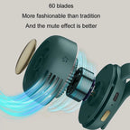 Portable Silent Mini Bladeless Electric Fan,Small fan Clip on Shirt Waist Mini Bladeless Fan Adjustable 3-Speed For Outdoor