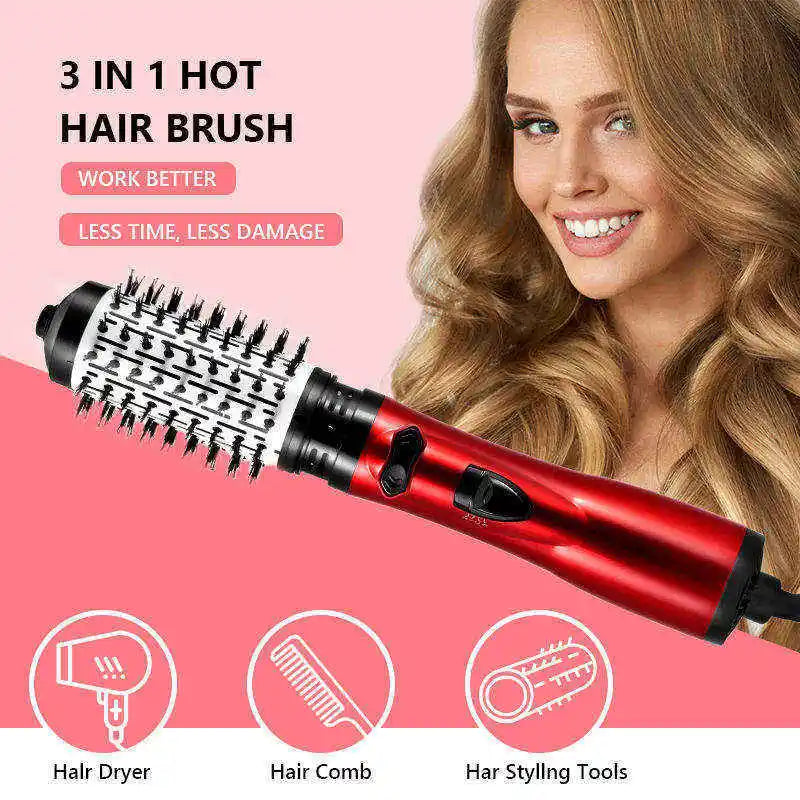 3 in 1 Hot Air Brush, Negative Ion Hair Dryer & Volumizer, Tool for Smooth Hair, Suitable for Home & Travel