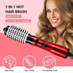 3 in 1 Hot Air Brush, Negative Ion Hair Dryer & Volumizer, Tool for Smooth Hair, Suitable for Home & Travel