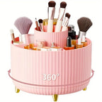 Glow Spin 360° Makeup Organizer – Rotating Cosmetic Storage Case for Vanity & Skincare