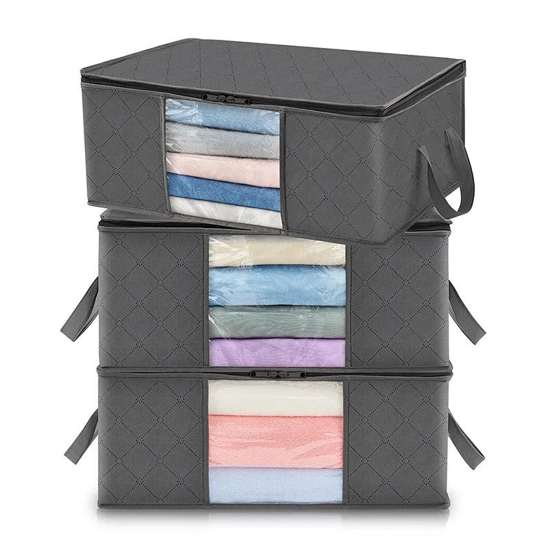 1/3/6PCS Foldable Clothes Storage Bag Large Capacity Blanket Storage Bag Storage Containers for Home Organizing Bedroom Clothing