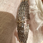 Bellux Italian hand woven cross bracelet s925 silver plated 18K gold synthetic zircon high-quality jewelry bangle
