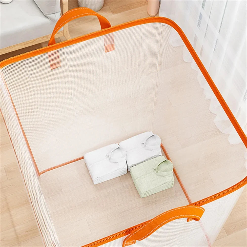 Extra Large Handle Storage Bag - Portable Clothing And Quilt Organizing Bag with Window, Durable Polyester Material, Suitable Fo